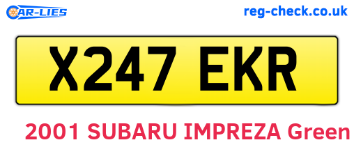 X247EKR are the vehicle registration plates.