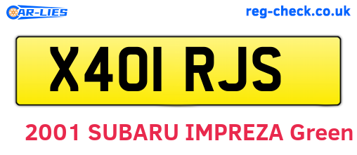 X401RJS are the vehicle registration plates.