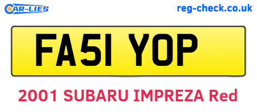 FA51YOP are the vehicle registration plates.