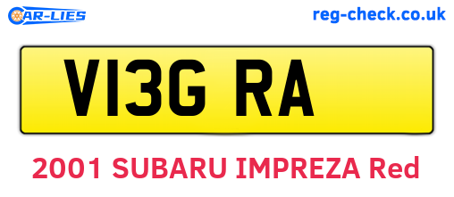 V13GRA are the vehicle registration plates.