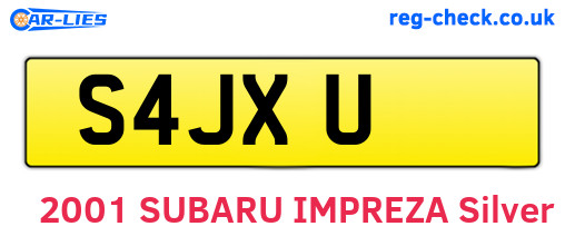 S4JXU are the vehicle registration plates.