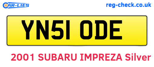 YN51ODE are the vehicle registration plates.