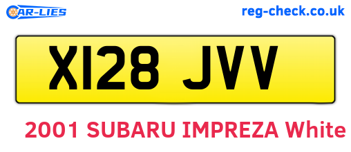 X128JVV are the vehicle registration plates.