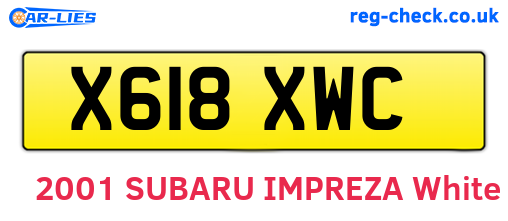 X618XWC are the vehicle registration plates.