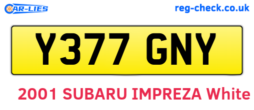 Y377GNY are the vehicle registration plates.