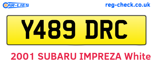 Y489DRC are the vehicle registration plates.