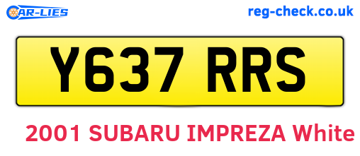 Y637RRS are the vehicle registration plates.