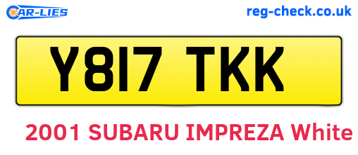 Y817TKK are the vehicle registration plates.