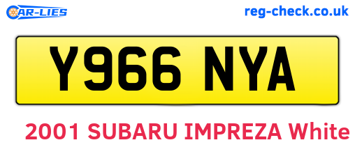 Y966NYA are the vehicle registration plates.