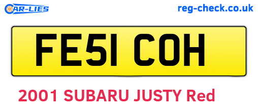 FE51COH are the vehicle registration plates.