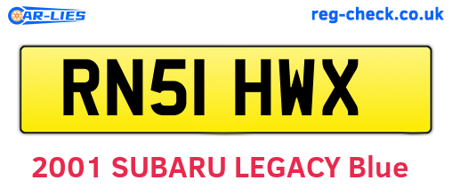 RN51HWX are the vehicle registration plates.