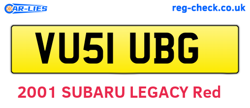 VU51UBG are the vehicle registration plates.