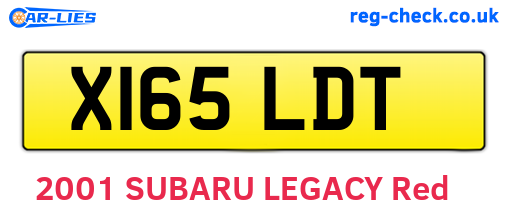 X165LDT are the vehicle registration plates.