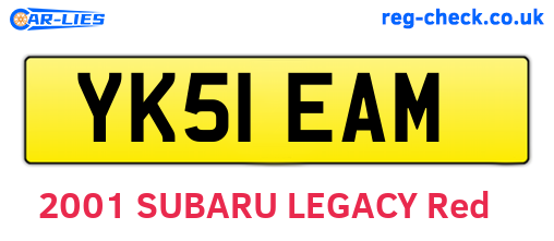 YK51EAM are the vehicle registration plates.