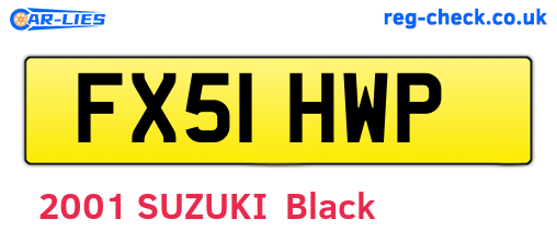 FX51HWP are the vehicle registration plates.