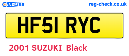 HF51RYC are the vehicle registration plates.
