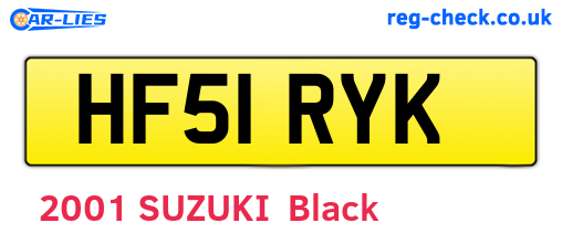 HF51RYK are the vehicle registration plates.