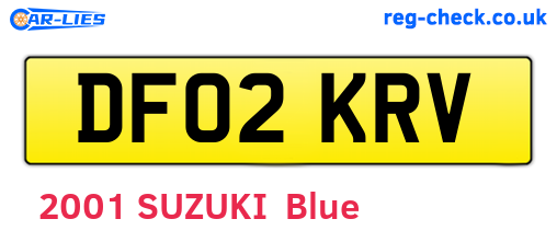 DF02KRV are the vehicle registration plates.