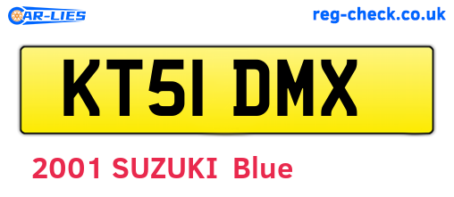 KT51DMX are the vehicle registration plates.