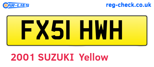 FX51HWH are the vehicle registration plates.