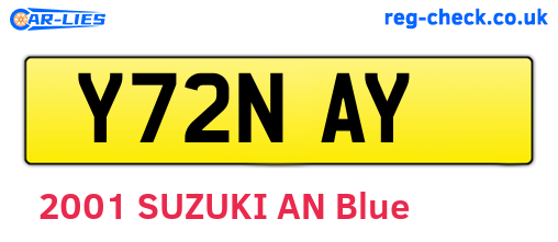 Y72NAY are the vehicle registration plates.