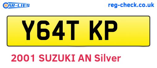 Y64TKP are the vehicle registration plates.