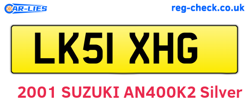 LK51XHG are the vehicle registration plates.
