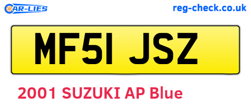 MF51JSZ are the vehicle registration plates.