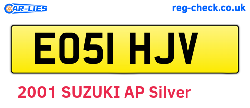 EO51HJV are the vehicle registration plates.