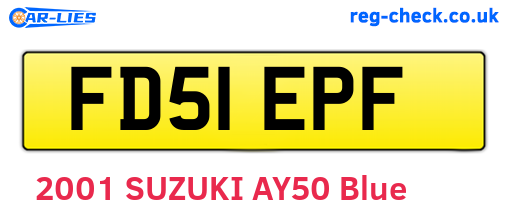 FD51EPF are the vehicle registration plates.