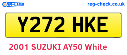 Y272HKE are the vehicle registration plates.