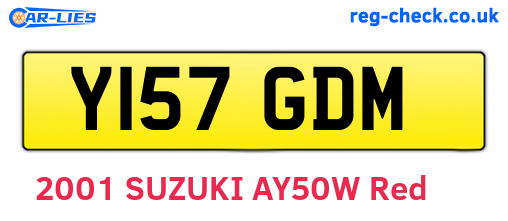 Y157GDM are the vehicle registration plates.