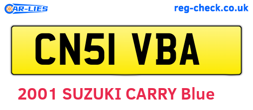 CN51VBA are the vehicle registration plates.