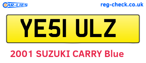 YE51ULZ are the vehicle registration plates.