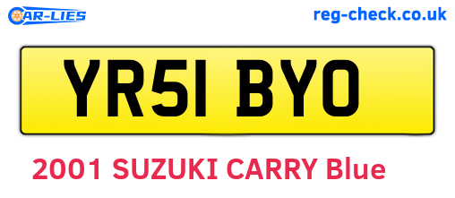 YR51BYO are the vehicle registration plates.