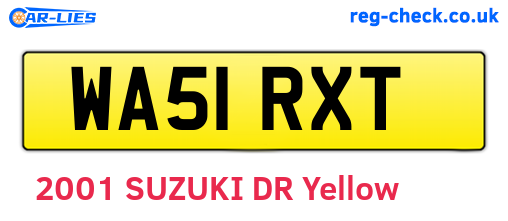 WA51RXT are the vehicle registration plates.