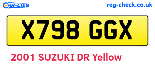 X798GGX are the vehicle registration plates.