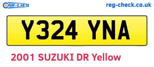 Y324YNA are the vehicle registration plates.