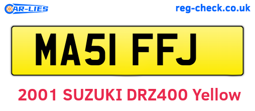 MA51FFJ are the vehicle registration plates.