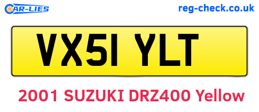 VX51YLT are the vehicle registration plates.