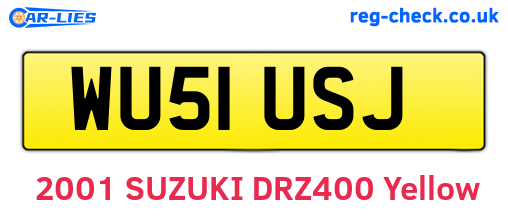 WU51USJ are the vehicle registration plates.