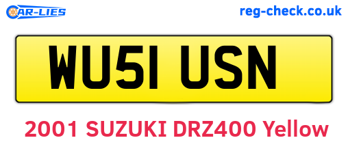WU51USN are the vehicle registration plates.