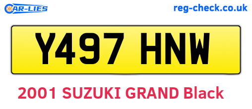 Y497HNW are the vehicle registration plates.
