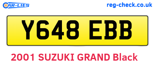 Y648EBB are the vehicle registration plates.