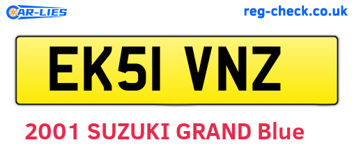 EK51VNZ are the vehicle registration plates.