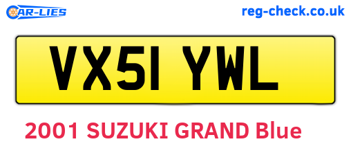 VX51YWL are the vehicle registration plates.