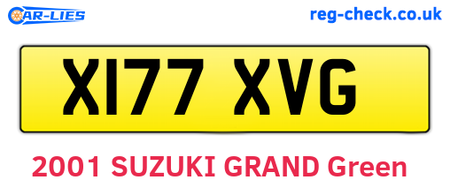 X177XVG are the vehicle registration plates.