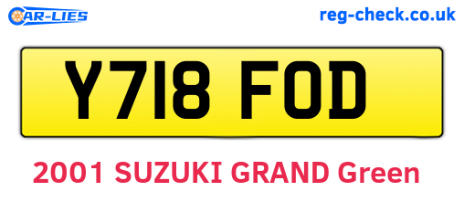 Y718FOD are the vehicle registration plates.