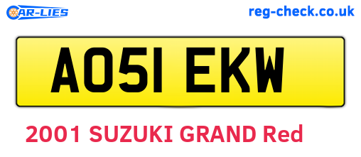 AO51EKW are the vehicle registration plates.