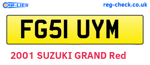FG51UYM are the vehicle registration plates.